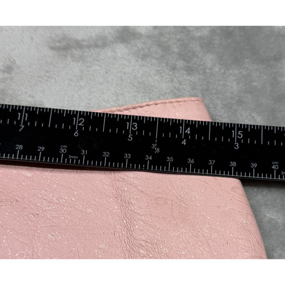 Vintage Lillie Rubin Women's Size 10 Blush Leather Pencil Skirt Ostrich Texture - Picture 11 of 13